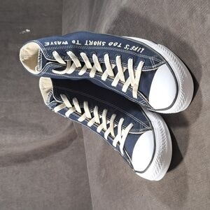 Converse Chuck Taylor All Star Blue Life's Too Short To Waste Sneakers VG- US 9